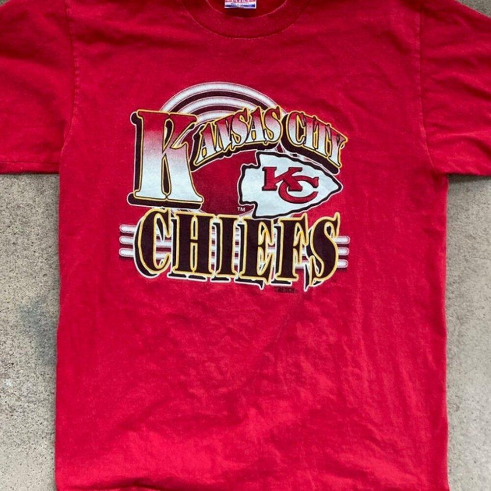1990S Nfl Kansas City Chiefs Red Cotton Shirt Football